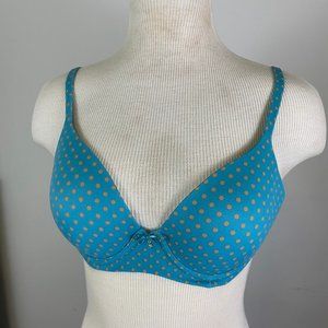 Soma blue and polka dot bra